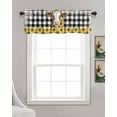 thumbnail image 3 of American Pastoral Kitchen Valances for Windows Farmhouse Linen Window Valance Curtain for Living Room Window Treatment Cow Sunflowers Farmhouse Buffalo Plaid Valance Rod Pocket Topper, 42 x 12 Inch, 3 of 6