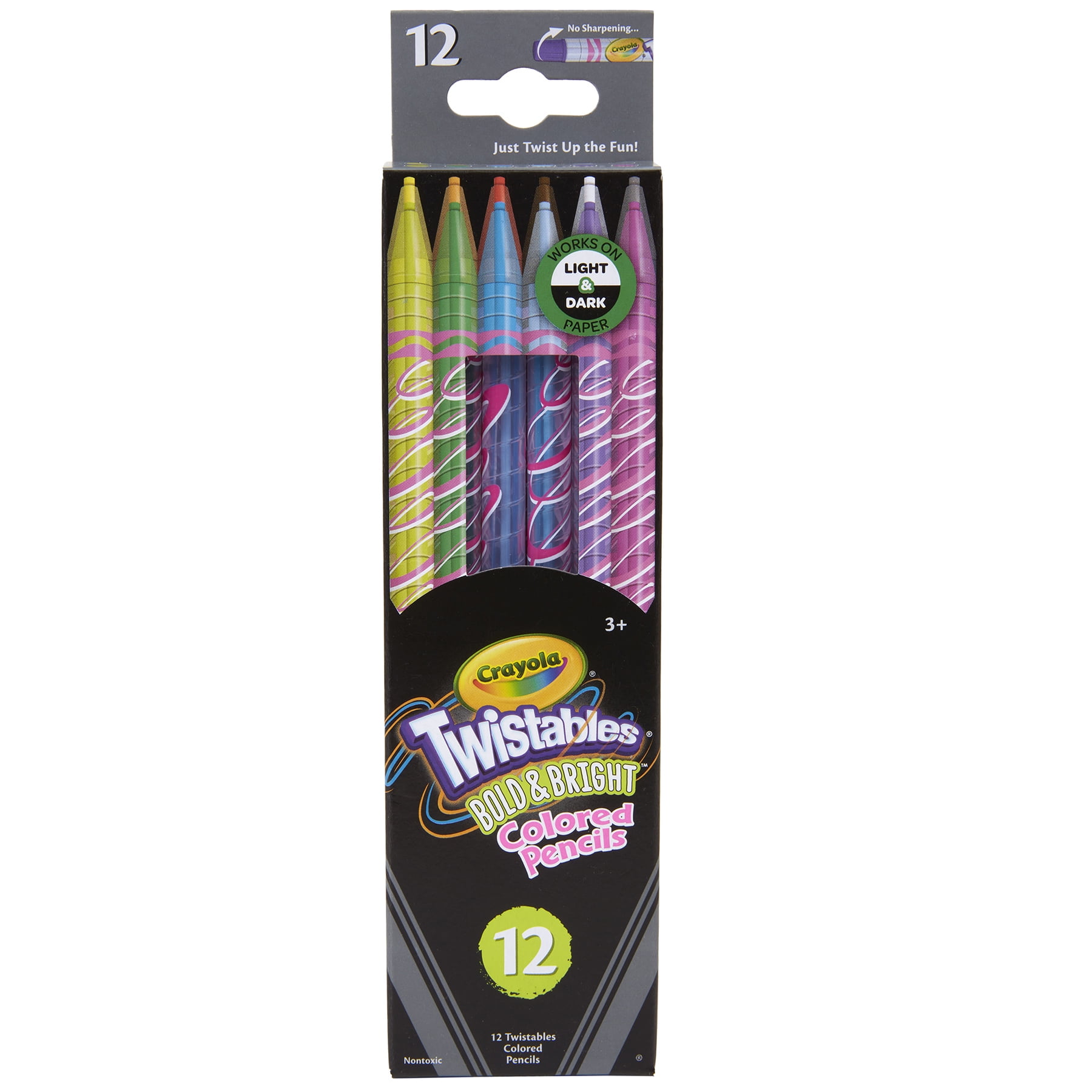 Crayola Bold & Bright Twistables Colored Pencils, 12 Per Pack, 3 Packs