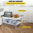 thumbnail image 3 of VEVOR Stainless Steel Equipment Grill Stand, 48 x 30 x 24 Inches Stainless Table, Grill Stand Table with Adjustable Storage Undershelf, Equipment Stand Grill Table for Hotel, Home, Restaurant Kitchen, 3 of 9