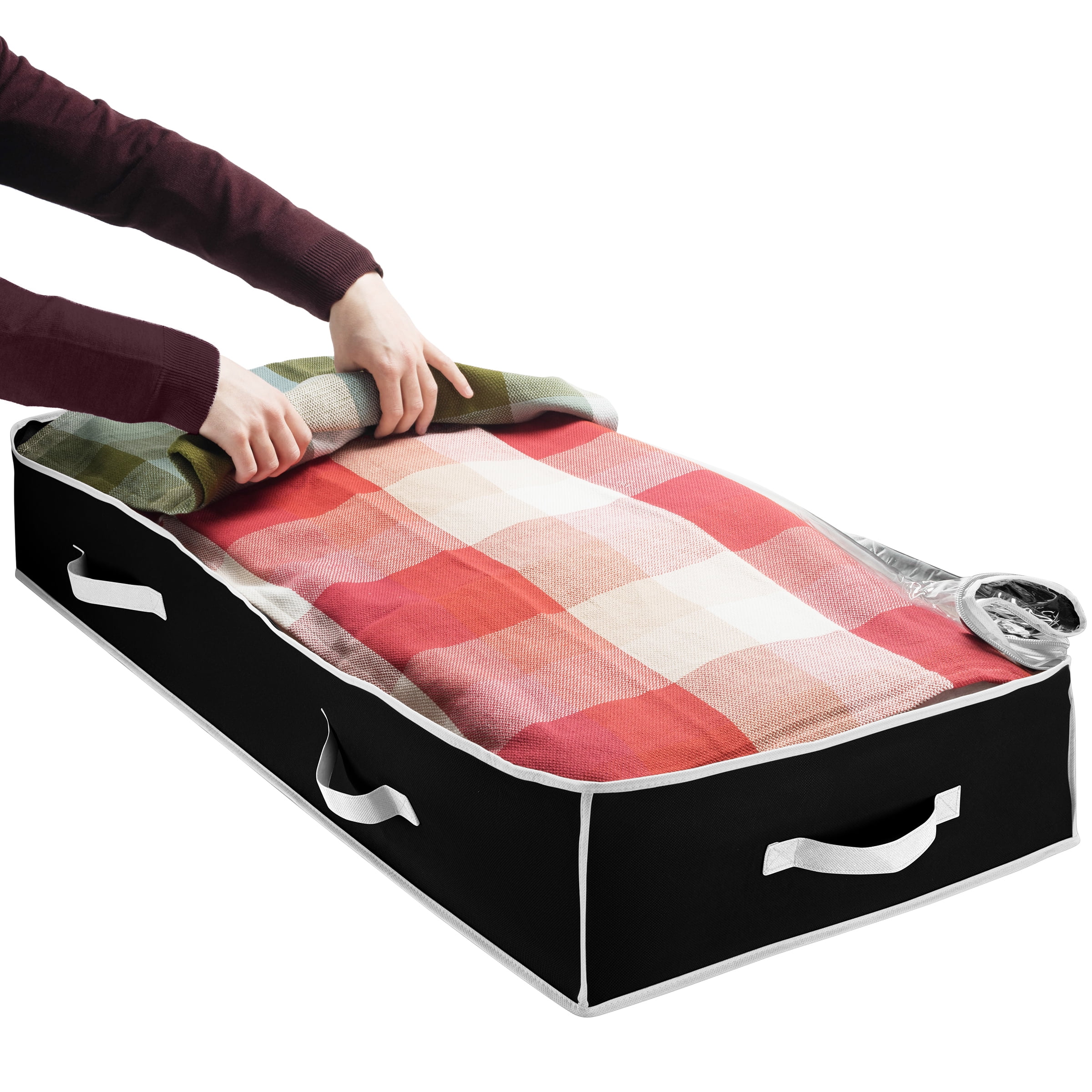 ShopoKus Flexible Zippered Underbed Storage Bag (Pack of 2) Breathable