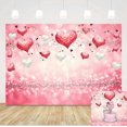 thumbnail image 1 of Fondo de San Valentín con corazones rosas, lentejuelas brillantes y bokeh para fotografía de boda, 1,5 x 0,9 m, para recién nacidos, despedidas de soltera, cumpleaños., 1 of 5