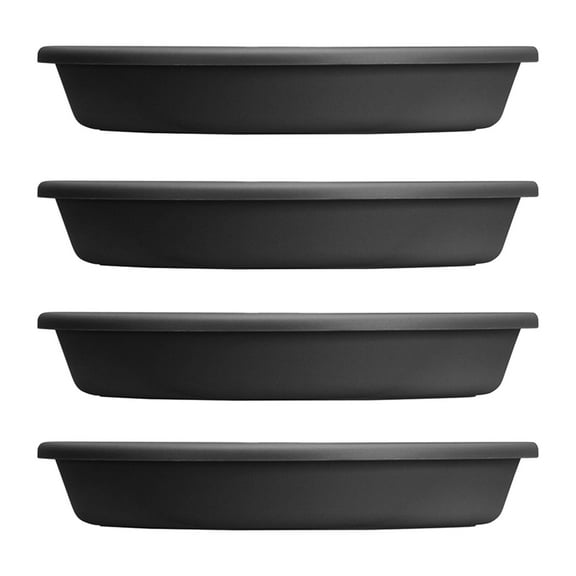 HC Companies Classic 21.13 Inch Saucer Tray, Black (4 Pack)