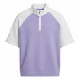 thumbnail image 4 of Maean Mens Textured Shirt Short Sleeve Shirts Quarter Zipper Summer Loose Tops Pullover Sweatshirts, 4 of 5