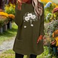 thumbnail image 4 of WXLWZYWL Womens Fuzzy Fleece Pullover Sweatshirt Long Sleeve Crew Neck Loose Fit Tunic Tops with Pockets Fall Winter Warm Tops, 4 of 6