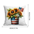 thumbnail image 3 of Funda de cojín de girasol | Funda de cojín de lino de 45 x 45 cm | Tejido suave y transpirable | Funda de cojín decorativa de doble cara con el Día de la Independencia | Decoración para sofá o sofá, 3 of 5