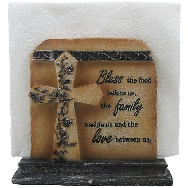 Holy Cross and Special Blessing Napkin Holder Sculpture for Decorative
