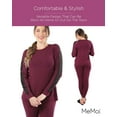 thumbnail image 5 of MeMoi Women's Satin Trim Long Sleeve Matching Pajama Set - Womens - Female, Small, Aubergine, 5 of 7