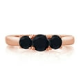 thumbnail image 2 of Gem Stone King 0.92 Ct Round Black Onyx 18K Rose Gold Plated Silver Ring (Size 6), 2 of 4