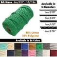 thumbnail image 4 of White Lion Macramé Cord – Cotton Rich Macrame Rope, 4 mm, 75 Feet, Dark Green Color, Yarn for Wall Decor, Crochet, Gift Wrapping, Wall Hanging, Plant Hangers, Handmade Crafts, Knitting, 4 of 7