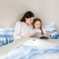 thumbnail image 5 of Homewish Mountain Jungle 3 Pieces Queen Comforter Set for Female Men Women,Happy Winter Snowflakes Ultra Soft Bedding Sets,Natural Scenery Bedding Comforter Set Breathable,Super Cozy Room Decor, 5 of 8