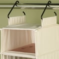 thumbnail image 3 of Household Essentials Hanging Shoe Organizer, 10 Wide Cubbies with Cedarline Pockets, Heavy-Duty Cotton Canvas, Removable and Industrial Hooks, Hang on Wire and Rod Closets, Natural, 3 of 5