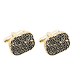 thumbnail image 1 of Gemelos vintage con estampado de espiral chapados en oro para hombre, 1 of 2