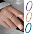 thumbnail image 4 of HOOUN 2mm Gold Plated Stainless Steel Stackable Ring Wedding Band Women Men size 3-13-rose gold-9, 4 of 9