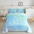 thumbnail image 2 of Castle Fairy Kids Teens Gradient Lines Queen Comforter Set,Stripes Bedding Comforter Set, 2 of 8