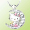 thumbnail image 3 of Collar de Hello Kitty de Anime para mujer, joyería de cristal con incrustaciones de Luna, colgante de Animal de dibujos animados lindo, regalo de fiesta de cumpleaños, 3 of 3