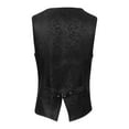 thumbnail image 4 of Mens Formal Suit Vest Solid Color Lapel V Neck Button Front Classic Vintage Waistcoat Fit for Business Casual Dress 2025, 4 of 5