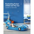 thumbnail image 2 of Cama inflable para niños QPAU para niños pequeños con laterales y bomba manual azul, 2 of 7
