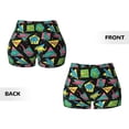 thumbnail image 5 of Lsque Geometric Dinosaur Pattern High Waisted Biker Shorts for Women-Tummy Control Fitness Athletic Workout Running Yoga Gym Shorts,Moisture-Wicking-Large, 5 of 9