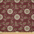 thumbnail image 2 of Ambesonne Maroon Fabric by the Yard Microfiber, Bicolor Floral Graphic Art, 10 Yards, Maroon Champagne, 2 of 2