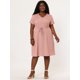 thumbnail image 4 of Women's Plus Size Dress V Neck Short SleeveLine Chambray Denim Dresses Pink 4X, 4 of 6