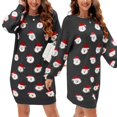 thumbnail image 4 of Robe Chandail de Noël pour Femmes Imprimé Père Noël Col Rond Manches Longues Robe Tunique Décontractée Automne Hiver, 4 of 4