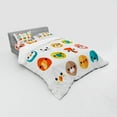 thumbnail image 3 of Ambesonne Cartoon Bedding Set 3 Pcs, Various Animals, Twin XL, Multicolor, 3 of 3