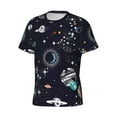 thumbnail image 3 of Yiaed Galaxy2 Print Mens Short Sleeve Tight Fit T-Shirt, Crewneck Casual Tee-Small, 3 of 5