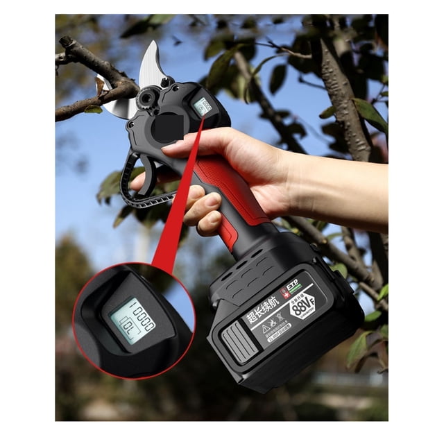Electric Pruner Brushless Electric Garden Pruning Shears For Fruit Tree Bonsai Branches Cordless Pruner Never-Burning Machine ,Less Effort