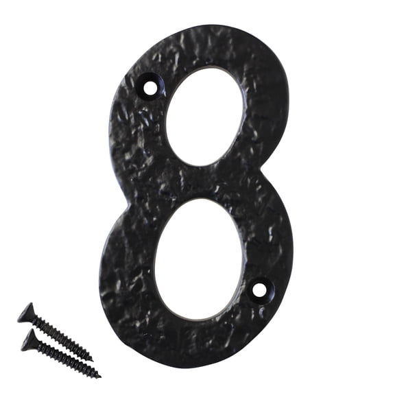 RCH Hardware NO-IR830-100 Iron House Number, 4 Inch, Black