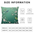 thumbnail image 5 of JEUXUS  Cherry Blossoms Throw Pillow Covers Bird Spring Blooming Flowers Sakura Green Background Square Pillowcases for Home Decor Sofa Car Bedroom Pillow case, 5 of 5