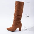 thumbnail image 6 of JUSLIO Winter Boots for Women,High Heel Solid Color Mid Calf Boots Fashion Casual Comfort Lightweight Boots Plus Size Boots, 6 of 9