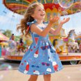 thumbnail image 4 of TOWED22 Toddler Girls 4th of July Dress Girls American Flag Outfit Kids Patriotic Independence Memorial Day Dress(Brick Red,1-2 Y), 4 of 5
