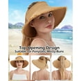 thumbnail image 7 of EINSKEY Women's Sun Visor Hat Packable Straw Floppy Wide Brim Ponytail Hat for Summer Beach Travel Golf Garden, 7 of 7