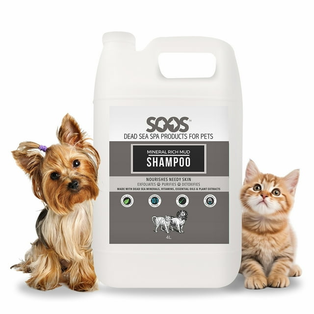 Natural Dead Sea Mineral Rich Mud Pet Shampoo For Dogs & Cats - Soos Pets