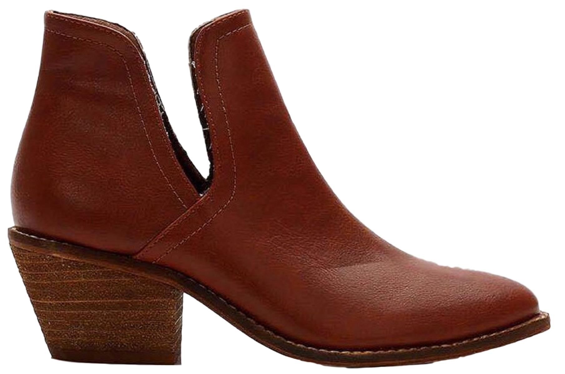 pointed toe cognac booties