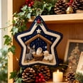 thumbnail image 3 of Christmas Felt Nativity Ornament, Star Shaped Hanging Decoration With Manger Donkey and Sheep for Christmas Tree Wall Door Window Wreath Holiday Decor, 2.36 inch B, 3 of 6