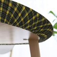 thumbnail image 6 of Round Fitted Tablecloth 44 Inch, Christmas Green Yellow Tartan Plaid Round Fitted Tablecloth Fitted Tablecloth Stain Resistant Table Cloth Kitchen Tablecloths for Picnic, Indoor Outdoor, 6 of 8