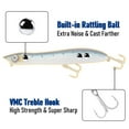 thumbnail image 4 of Dr.Fish Fishing Lure 5.5'' Walk The Dog Lure Freshwater Bass/Pike/Catfish VMC Treble Hooks Saltwater Lures Plug Poppers Surf Fishing Striper Offshore, 4 of 7