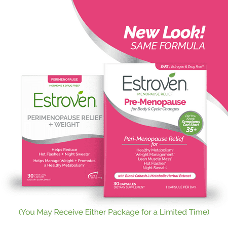 Estroven Perimenopause Relief + Weight, Dietary Supplement, 30 Capsules