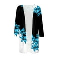 thumbnail image 4 of ASFGIMUJ Cardigan For Women Lightweight Lightweight Open Front Cardigans Fall Outwear Tops Thin Cover Ups Three Quarter Sleeve Sweater Casual Coats Tops Print Cardigan Sky Blue XL, 4 of 4