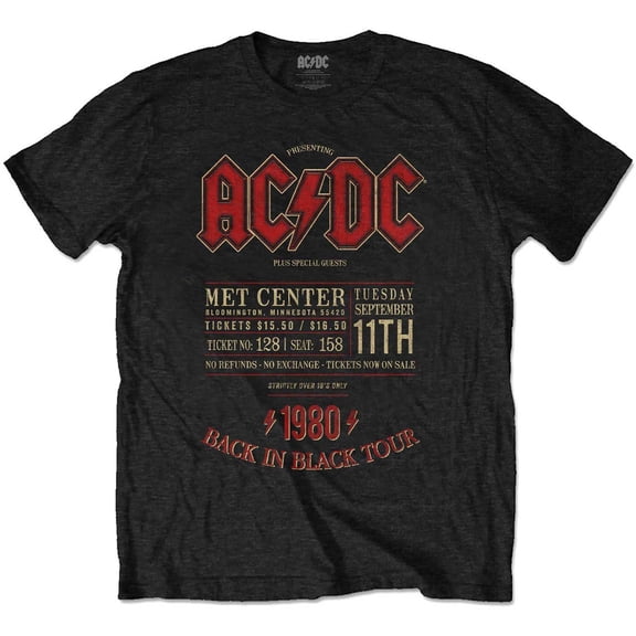 AC/DC Unisex T-Shirt Minnesota '80 Small)