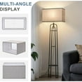 thumbnail image 5 of Rectangular Lamp Shades Set of 2, 16"L x 8"W x 10"H Large Lamp Shade, Gray Lampshades for Floor Lamps Table Lamps, Natural Linen Hand Crafted, Spider, Harp Holders Included, Easy Assembly Required, 5 of 16