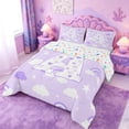 thumbnail image 2 of meiyoeat Purple Rainbow Cloud Monogram A Full Size Comforter Sets,Stars Heart Initial Bedding Comforter Set For Girl,Colorful Stars Reversible,3 Pieces,1 Comforter and 2 Pillowcases, 2 of 7