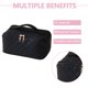 thumbnail image 5 of Difusor De Aceite Esencial Bolsa de cosméticos de PU Caja de maquillaje a cuadros de gran capacidad para regalos de vacaciones (negro) Likrtyny Cuidado Belleza, 5 of 9