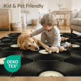 thumbnail image 4 of ODIKA 3'x5' Washable Throw Rug Vintage Lp Album Inspired Floor Covering With Metallic Accents for Entryway, Kitchen, Mudroom, Stain Resistant, Low Profile, Non-Slip, 4 of 7