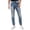 Light Blue, variant on QQZ Slim Straight Jeans Men, Acid Wash Faded Denim Pants for Street Walk, Daily Shopping and Casual Outdoor Activities