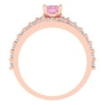 thumbnail image 4 of Clara Pucci 18K Rose Gold Emerald Cut 0.5Ct Simulated Pink Diamond Engagement Ring + Matching Band - Luxury Box Included, 4 of 7
