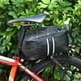 thumbnail image 4 of Bolsa para portaequipajes de bicicleta ROCKBROS, bolsa de transporte trasera para bicicleta, bolsa de equipaje impermeable negra, bolsas laterales plegables de 9-12 L con funda para la lluvia., 4 of 5