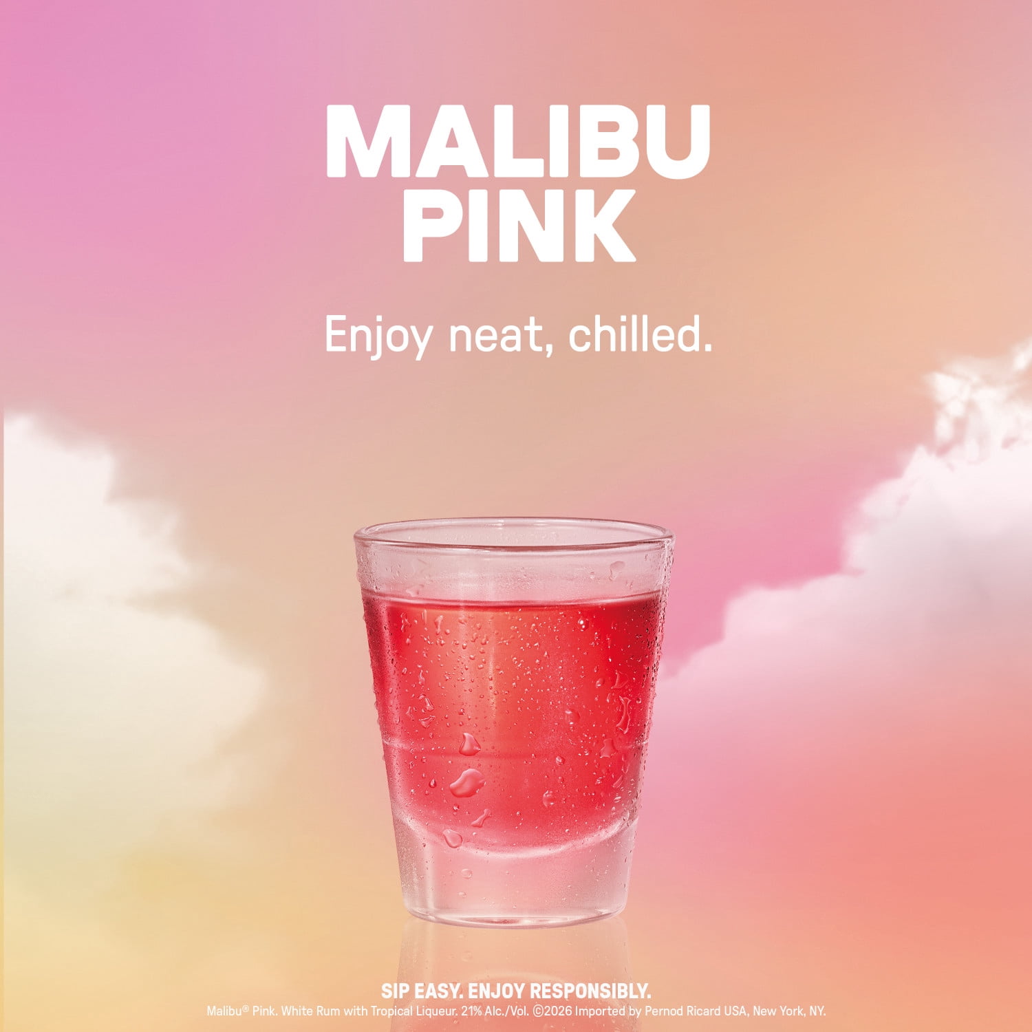 Malibu Pink White Rum with Tropical Liqueur, 750 ml Bottle, 42 Proof