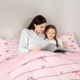 thumbnail image 4 of Erosebridal Dreamy Princess Style Kawaii Bowknot Queen Comforter Set For Bows Lovers,Kawaii Bowknots Bow Tie Bedding Comforter Set,Pink Red, Reversible 3-Piece, 4 of 7